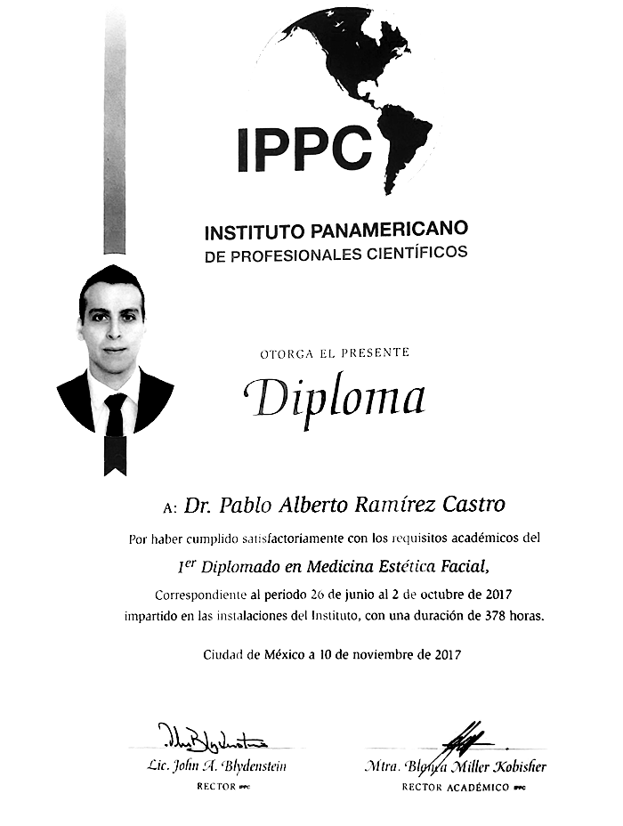 Playa del Carmen aesthetic doctor certificate