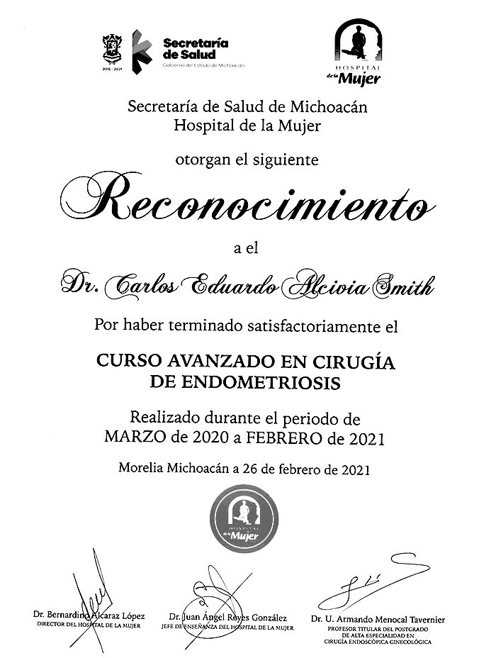 Queretaro Fertility doctor certificate